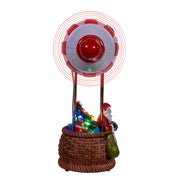 Kurt Adler 8-Inch Battery Operated Musical Santa Hot Air Balloon Table Piece With Digital Propeller