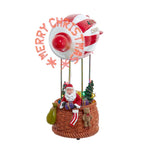 Kurt Adler 8-Inch Battery Operated Musical Santa Hot Air Balloon Table Piece With Digital Propeller