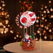 Kurt Adler 8-Inch Battery Operated Musical Santa Hot Air Balloon Table Piece With Digital Propeller