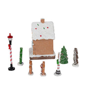 Kurt Adler 1.6-5.1-Inch Battery Operated Multicolor LED Lighted Gingerbread House Set