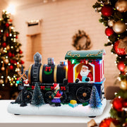 Kurt Adler 5.3-Inch Battery Operated Lighted Musical Santa Train Table Piece