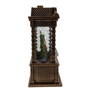 Kurt Adler  5.84-Inch Battery Operated Lighted Santa Fireplace Water Lantern House