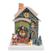 Kurt Adler 7.5-Inch Battery Operated LED Lighted Green Paper House Table Piece