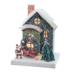 Kurt Adler 7.5-Inch Battery Operated LED Lighted Green Paper House Table Piece