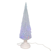 Kurt Adler 17.25-Inch Battery Operated USB LED Lighted Christmas Tree Lantern with Spinning Glitter Water