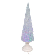 Kurt Adler 17.25-Inch Battery Operated USB LED Lighted Christmas Tree Lantern with Spinning Glitter Water