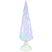 Kurt Adler 17.25-Inch Battery Operated USB LED Lighted Christmas Tree Lantern with Spinning Glitter Water