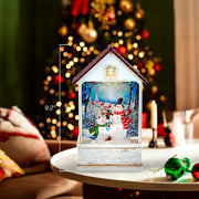 Kurt Adler 9.2-Inch Battery-Operated Lighted Snowman House Water Lantern