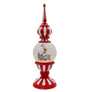 Kurt Adler 16-Inch Battery Operated Lighted Tower with Santa Scene Village