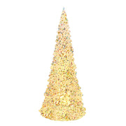 Kurt Adler 15.5-Inch Battery Operated LED Silver Iridescent Tabletop Christmas Tree