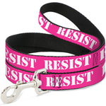 Dog Leash - RESIST Stencil Pink/White
