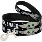 Dog Leash - Star Wars The Child Chibi Face PROTECT ATTACK SNACK Black/White