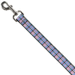 Dog Leash - Mini Houndstooth Gray/Baby Blue/Pink