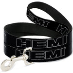 Dog Leash - HEMI Bold Outline Black/White