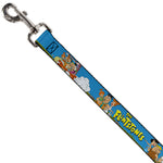 Dog Leash - The Flintstones and Rubbles Group Pose/Logo Blue