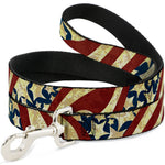 Dog Leash - Americana Diagonal Vintage Stars & Stripes2