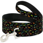 Dog Leash - Insects Scattered Black