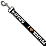 Dog Leash - I Heart Waffles Text