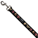 Dog Leash - Justice League 2017 6-Superhero Icons Black