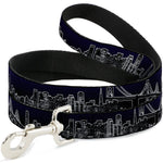 Dog Leash - San Francisco Vivid Skyline Midnight Blue