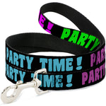 Dog Leash - PARTY TIME! Black/Green/Turquoise/Fuchsia