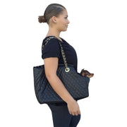 Kate Quilted Carrier, Black Vegan Leather 