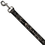 Dog Leash - BD Skull LIVE FAST AS LIGHTNING Black/Light Orange