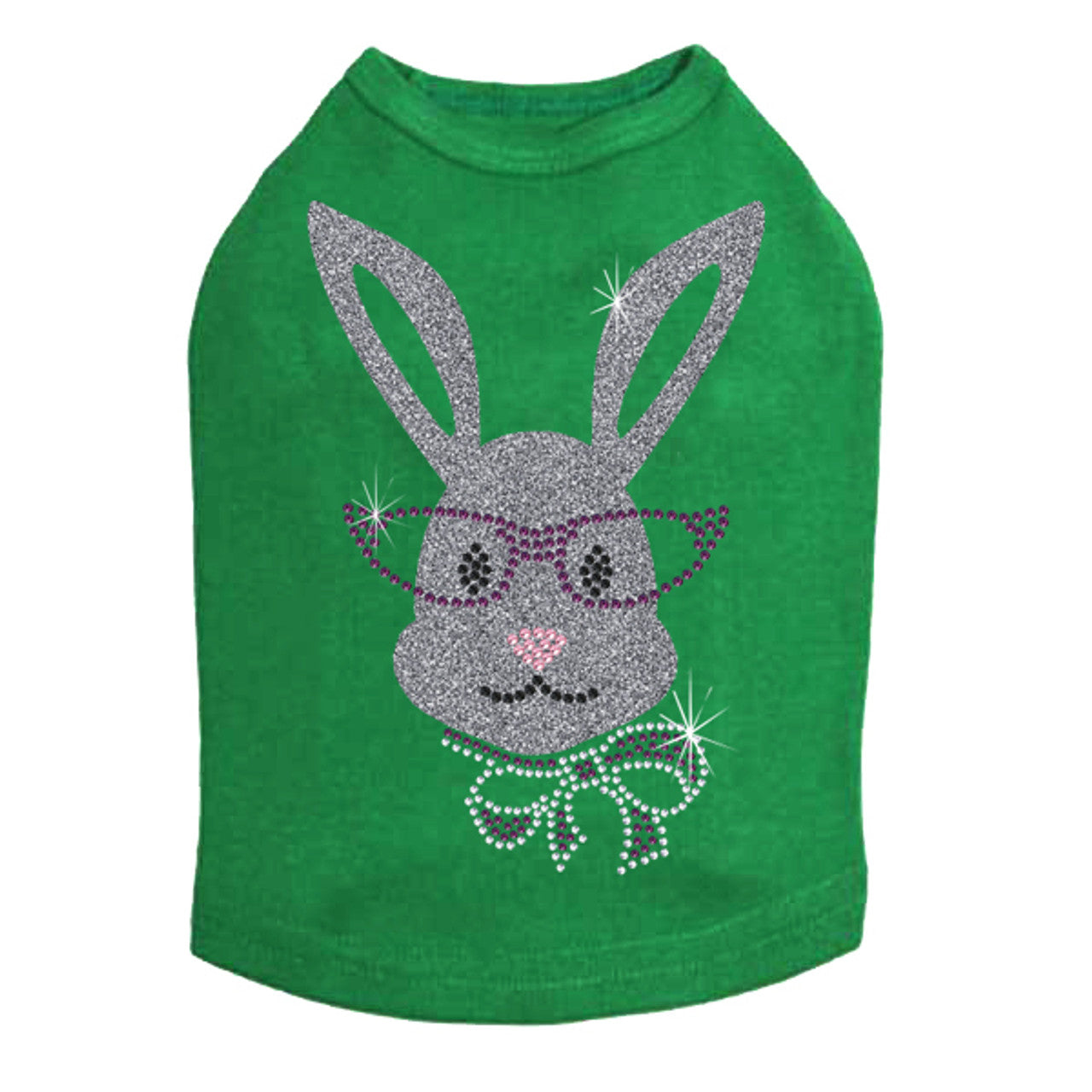Girl Bunny with Glasses and Bow - Dog Tank alternate view