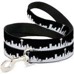Dog Leash - Seattle Solid Skyline Black/White