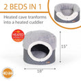 Load image into Gallery viewer, K&H Thermo-Pet Nest Heated Cat Bed – Soft Plush Indoor Cat Cave for Cats and Small Dogs, Machine Washable
