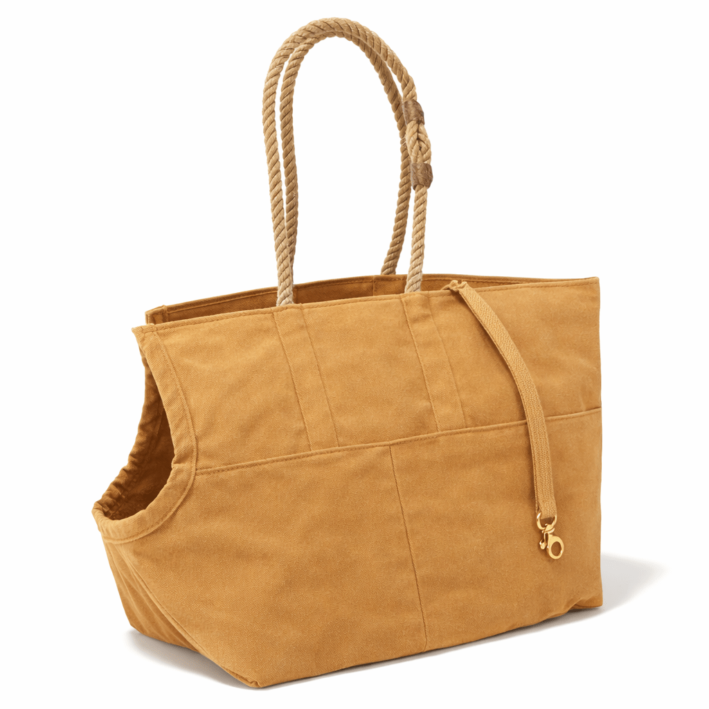 Dog Totes Premium Khaki Waxed Cotton Canvas Dog Carrier