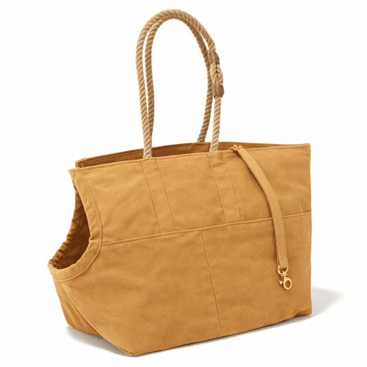 Dog Totes Premium Khaki Waxed Cotton Canvas Dog Carrier