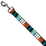 Dog Leash - SPACE JAM Number 6 Blocks Black/Turquoise/White/Red