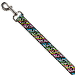 Dog Leash - Peace Black/Multi Stripes