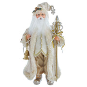 Kurt Adler 17-Inch Light Gold Santa with Staff and Bells
