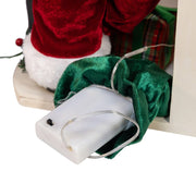 Kurt Adler 17-Inch KSA Kringles Santa with LED Fireplace Mantle
