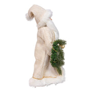 Kurt Adler  18-Inch  Kringles Cream Santa with Gift and Wreath