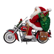 Kurt Adler whimsical 14-Inch Kringles Motorcycle Santa with Giftbag