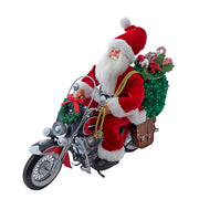 Kurt Adler whimsical 14-Inch Kringles Motorcycle Santa with Giftbag