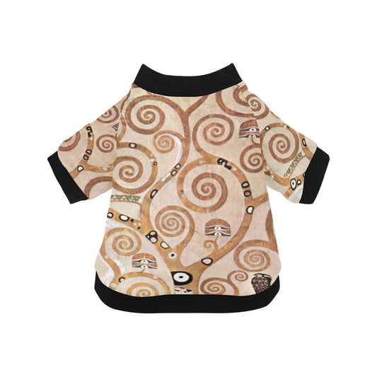 Klimt Tree of Life, Stoclet Frieze Round Neck Shirt luxury pet product from Southlake Paws