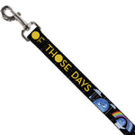 Dog Leash - Joy Poses/Rain ONE OF THOSE DAYS Black/Gray/Blues/Yellow