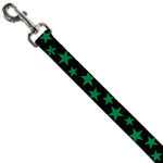 Dog Leash - Stars Scattered Black/Green