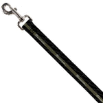 Dog Leash - BARRACUDA Script Stripe/Monogram Black/Gray/Olive/Silver