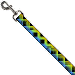 Dog Leash - Plaid X Gradient Black/Orange/Green/Blue