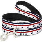 Dog Leash - Americana Stars & Stripes5 White/Blue/Red