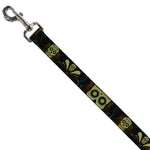 Dog Leash - Sugar Skulls Black/Olive/Burgundy