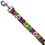 Dog Leash - Monsters CLOSE-UP Black