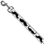 Dog Leash - Multi Mustaches Sketch White/Black