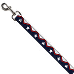 Dog Leash - American Chevron & Stripes White/Red/Blue