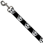 Dog Leash - Panda Bear Cartoon2 Black/White